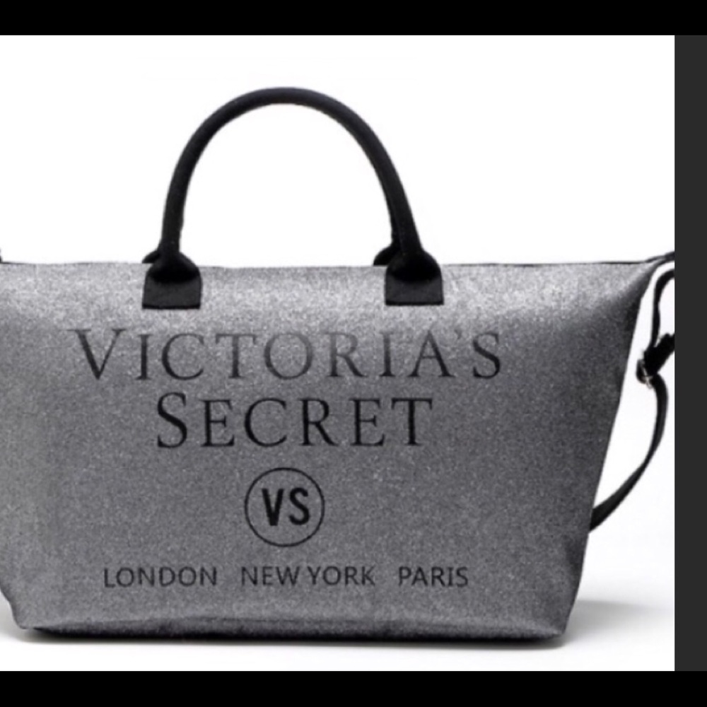 NEW Victoria's secret silver and black duffel bag - Picture 6 of 6